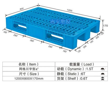 塑料托盘,网格川字型NP4#